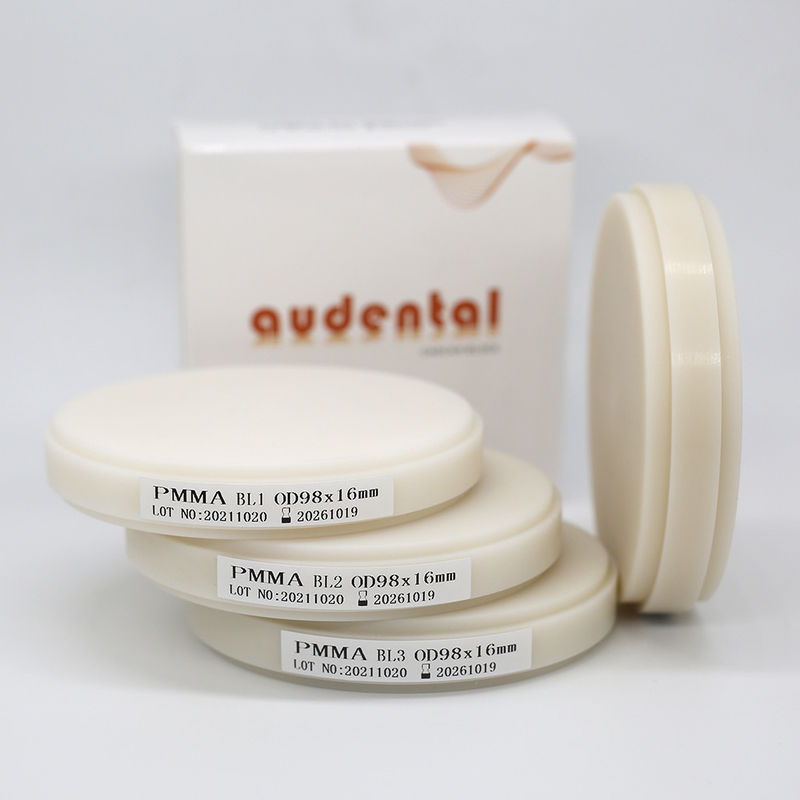 Hai lớp răng giả nướu răng khối răng mạch mô vật liệu phòng thí nghiệm màu hồng Dentin nhựa PMMA Puck