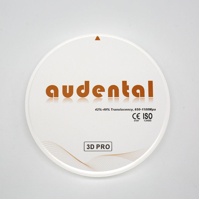 Zirconia 3D Pro với độ bền uốn cong 650-1100Mpa 12 14 16 18 20 22 25mm Độ dày