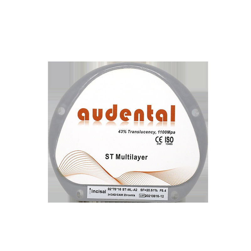 Đơn giản Vita 16 ST Multilayer Zirconia Block Với 18mm 43% Tăng độ uốn cong xuyên suốt