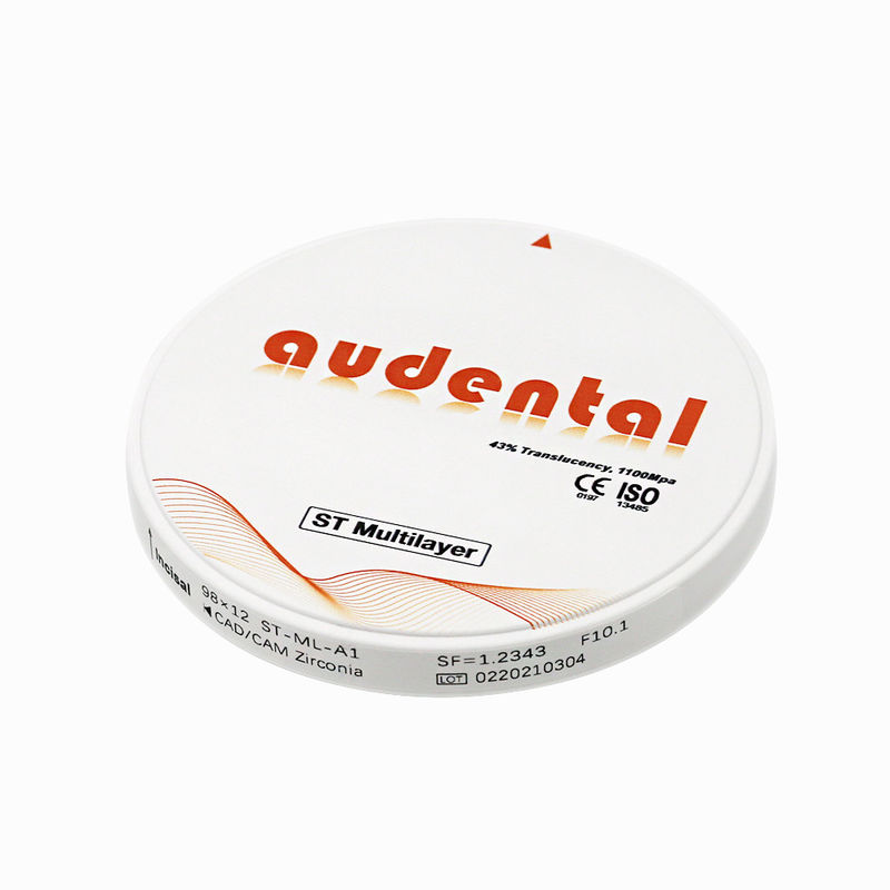 Bề mặt mịn Vita 16 đĩa tròn ST-Plus nhiều lớp Zirconia khối 900Mpa Độ bền uốn cong 46% Tấm xuyên suốt
