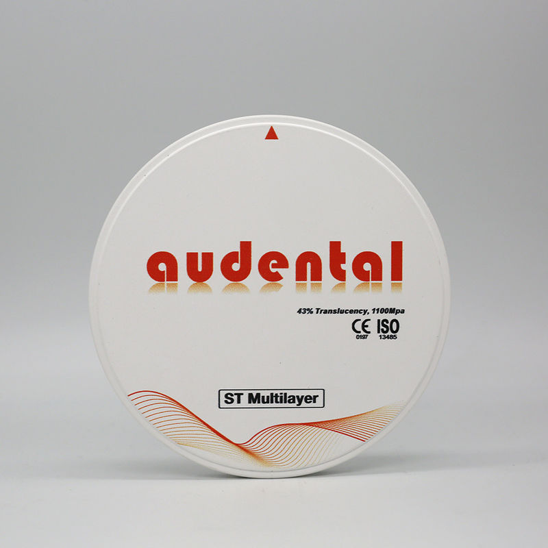 1100Mpa 43% Xanh ST nhiều lớp Zirconia Blocks cho veneers mịn Vita 16 Màu