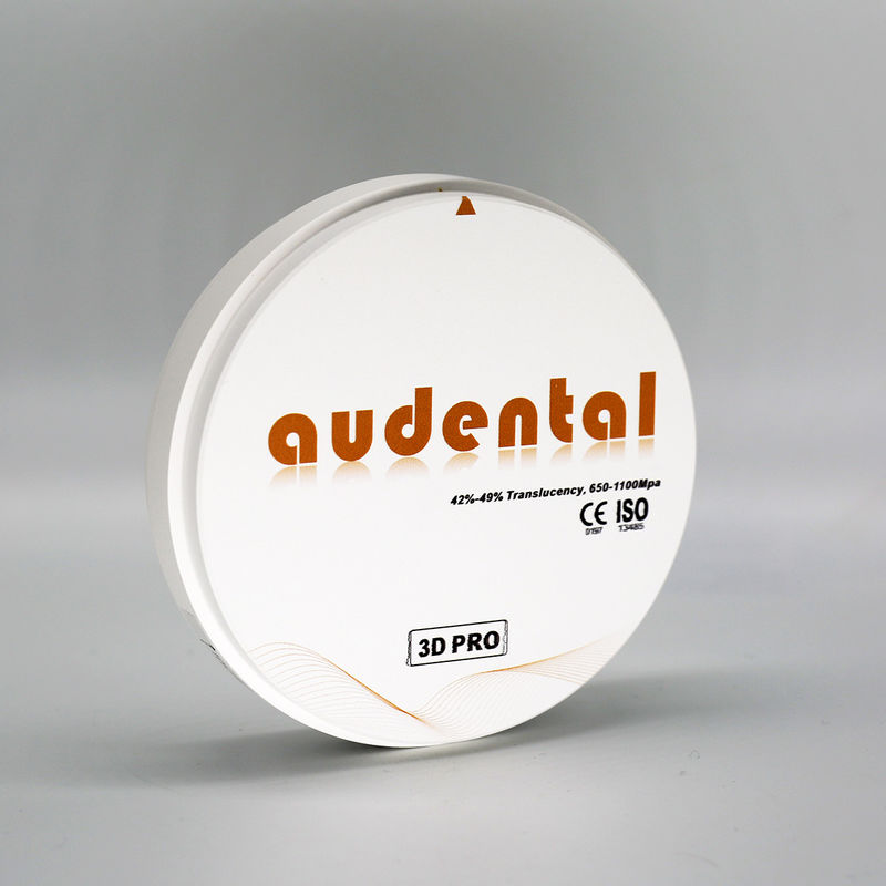 Độ xuyên suốt 42-49% Audental CAD CAM Zircon Disc, 20 màu Dental Zirconia Block