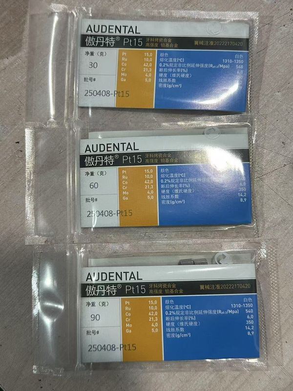 Audental PT15 hợp kim cao quý PT15% cho sứ nha khoa trải nghiệm hiệu suất cao hơn