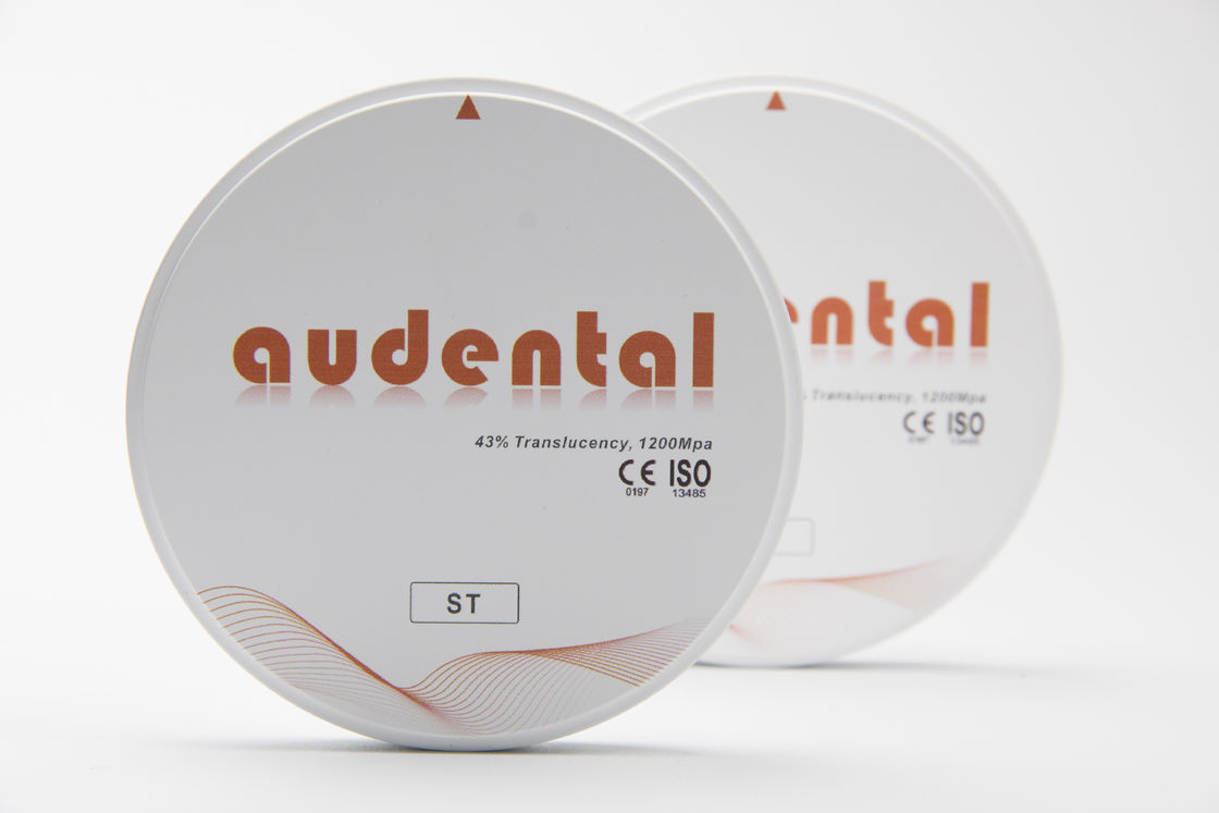 Audental ST Các khối Zirconia cho phục hồi răng toàn vòm đĩa trắng trống Sơn CAD / CAM Vật liệu phòng thí nghiệm D hình dạng 95mm