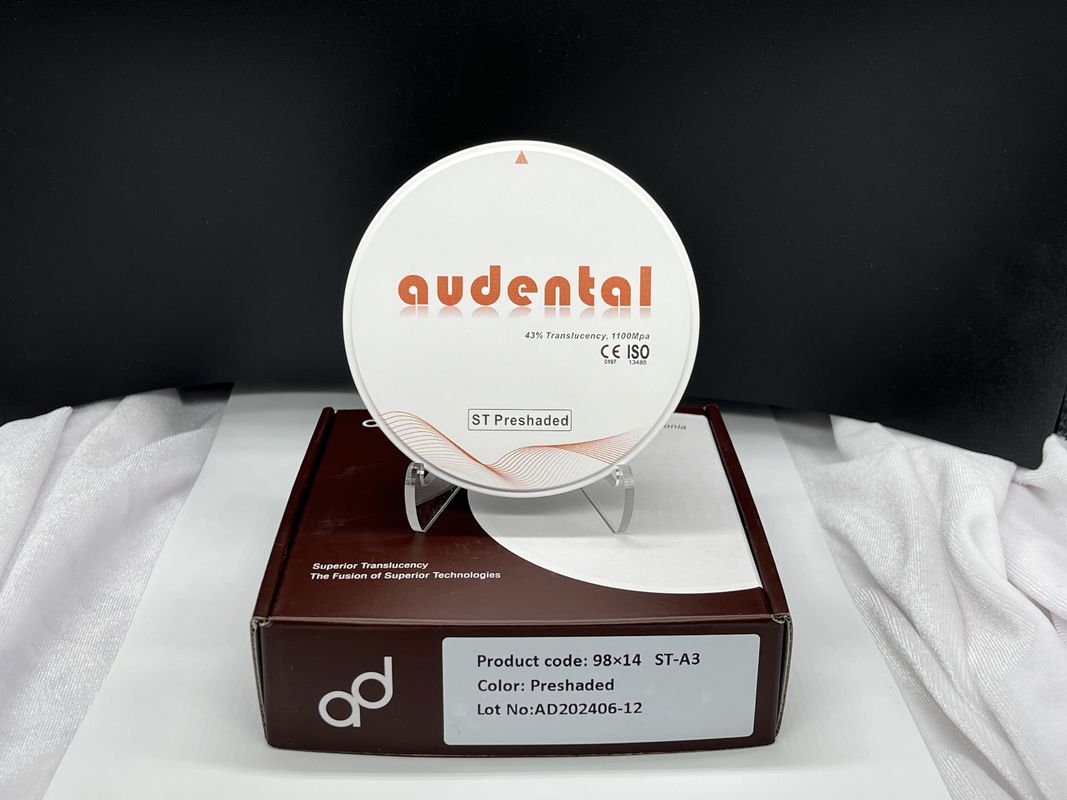 Audental Zirconia Blocks mật độ cao với 43% độ mờ để phục hồi trông tự nhiên