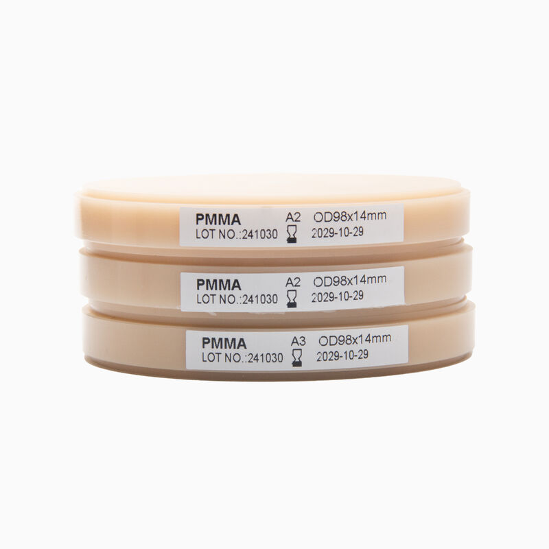 Dental Lab Milling Material Pink-A2 PMMA Block cho răng giả đầy đủ 98mm/95mm Kích thước và hình dạng