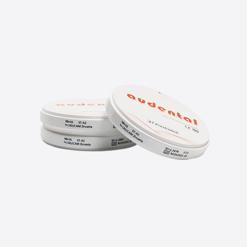 Khối Zirconia được tạo màu sẵn với độ trong cao và độ bền uốn lý tưởng cho Cầu răng, Mão răng, Inlay, Onlay và Veneer