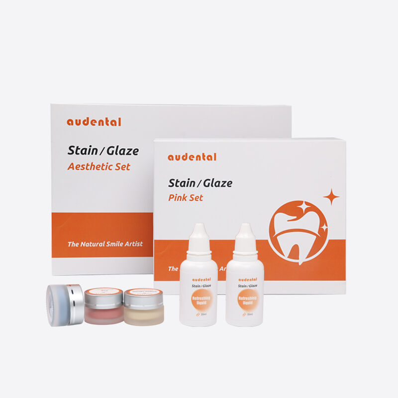 Dental Lab Equipment with ready to stain and glaze paste set enabling smooth application and flexible shade customization