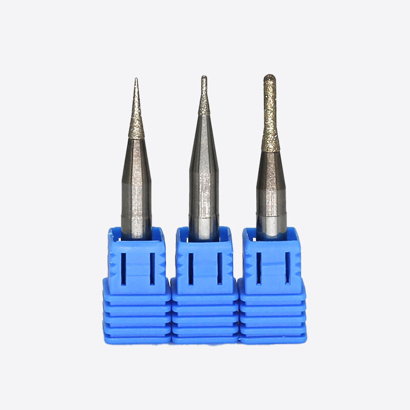 Máy xay Zirconia Bur kim cương phủ công cụ mài tối ưu hóa cho mài ceramics thủy tinh zirconia PMMA và sáp với bề mặt hoàn thiện