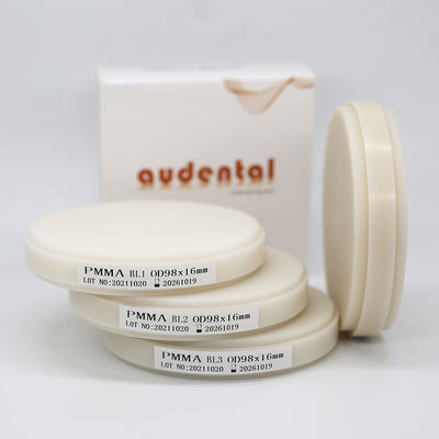 Cad Cam 98mm Dental PMMA Block cho hệ thống mở phòng thí nghiệm nha khoa số
