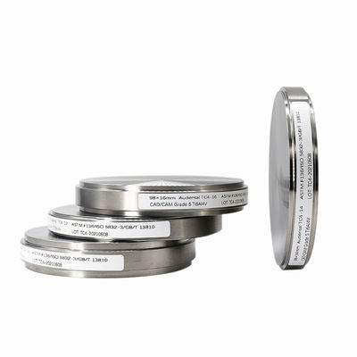 98mm Gr5 Gr2 Ti Vật liệu cấy ghép rỗng CAD CAM Quá trình nghiền răng Đĩa Titanium răng