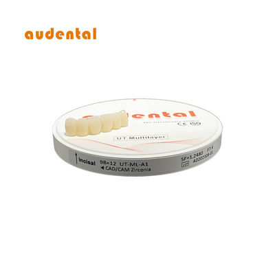Đĩa tròn Zirconia xuyên suốt với khối khôi phục răng đa lớp 680Mpa