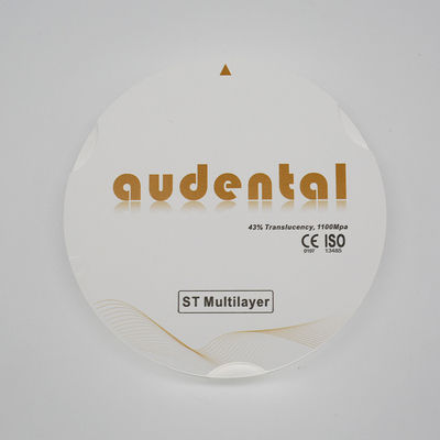 1100Mpa 43% Xanh ST nhiều lớp Zirconia Blocks cho veneers mịn Vita 16 Màu
