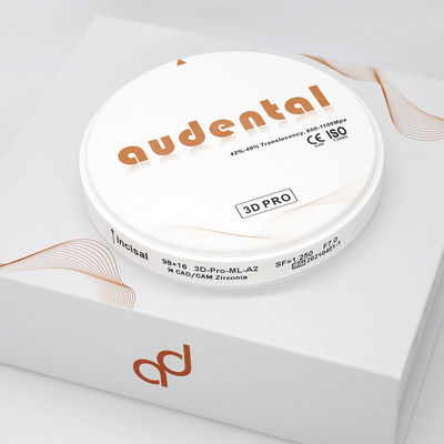 3D Pro 49% Translucency Dental Zirconia Disc Multilayer 98/95/92mm Vương miện răng giả và cây cầu vật liệu