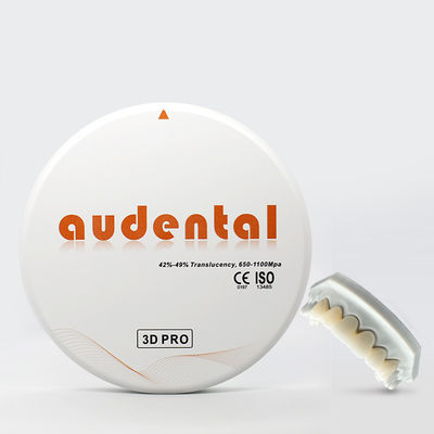 Dental Multilayer Zirconia Block cho CAD CAM Milling 49% Độ xuyên suốt Trắng