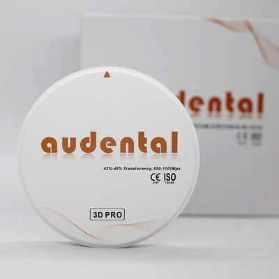 Audental 3d Pro Zirconia Block 1200Mpa 98mm CAD CAM Hệ thống vật liệu phòng thí nghiệm nha khoa 10-30mm cho vương miện bên trong