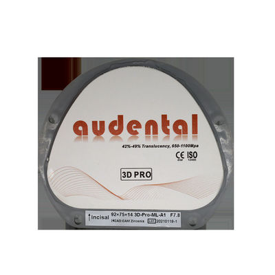 3D Bạch trắng trắng Dental Zirconia Block cho thẩm mỹ và chức năng vượt trội
