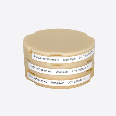 Dental Lab Milling Material Pink-A2 PMMA Block cho răng giả đầy đủ 98mm/95mm Kích thước và hình dạng